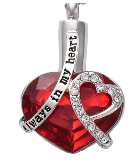 Pendentif Always in my Heart cendre - Urne Cinéraire Lambert