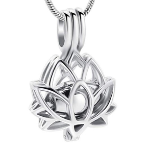 Pendentif Lotus avec mini urne cendre - Urne Cinéraire Lambert