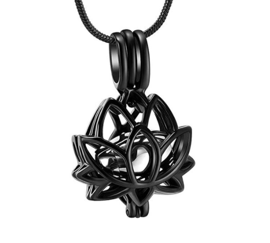 Pendentif Lotus avec mini urne cendre - Urne Cinéraire Lambert