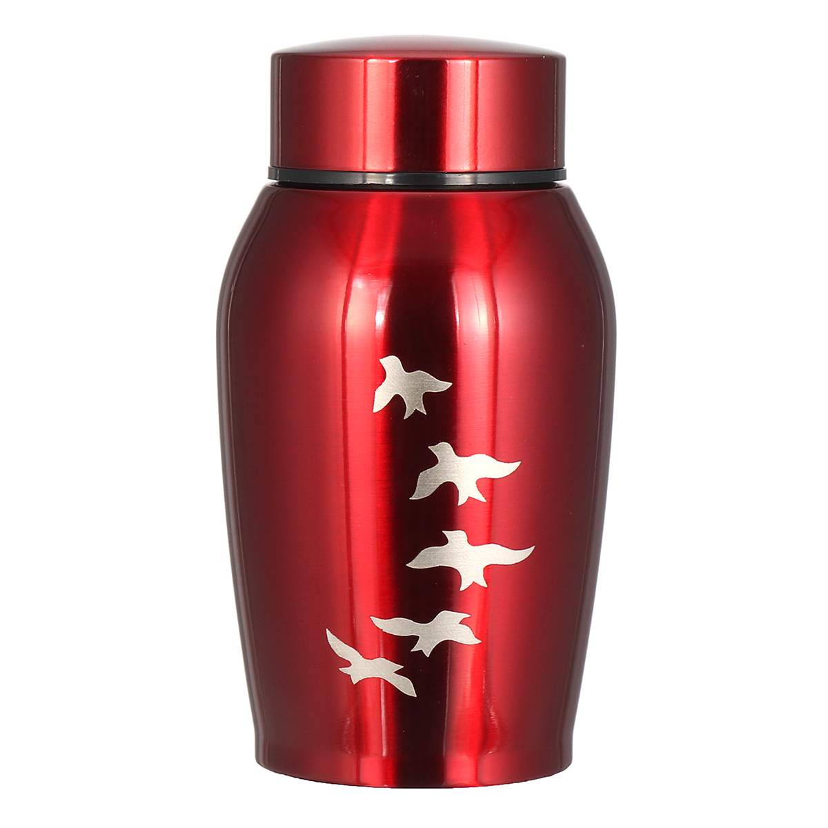 Urne en stainless avec motif de colombes cendre - Urne Cinéraire Lambert