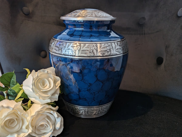 Urne funéraire Bleu et argent
