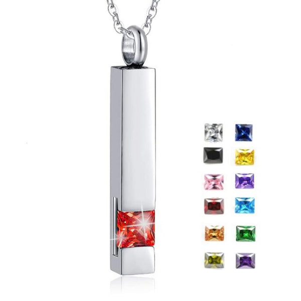 Pendentif pour cendre avec pierre de naissance cendre - Urne Cinéraire Lambert