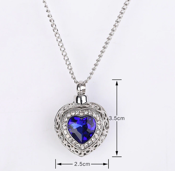 Pendentif Cœur de l'océan cendre - Urne Cinéraire Lambert