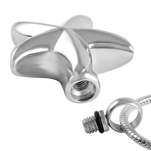 Pendentif en forme d'étoile de mer, en acier inoxydable cendre - Urne Cinéraire Lambert