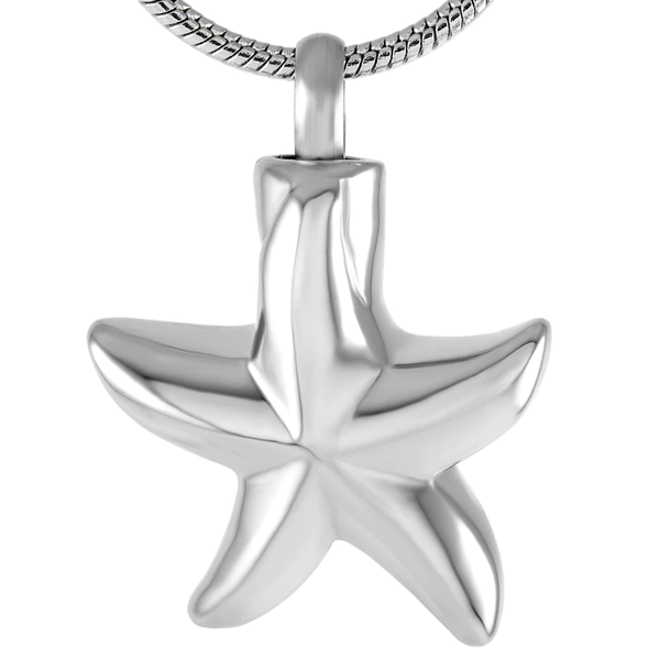 Pendentif en forme d'étoile de mer, en acier inoxydable cendre - Urne Cinéraire Lambert