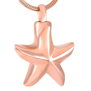 Pendentif en forme d'étoile de mer, en acier inoxydable cendre - Urne Cinéraire Lambert