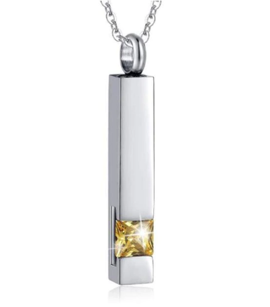 Pendentif pour cendre avec pierre de naissance cendre - Urne Cinéraire Lambert