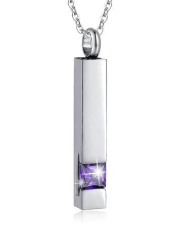 Pendentif pour cendre avec pierre de naissance cendre - Urne Cinéraire Lambert